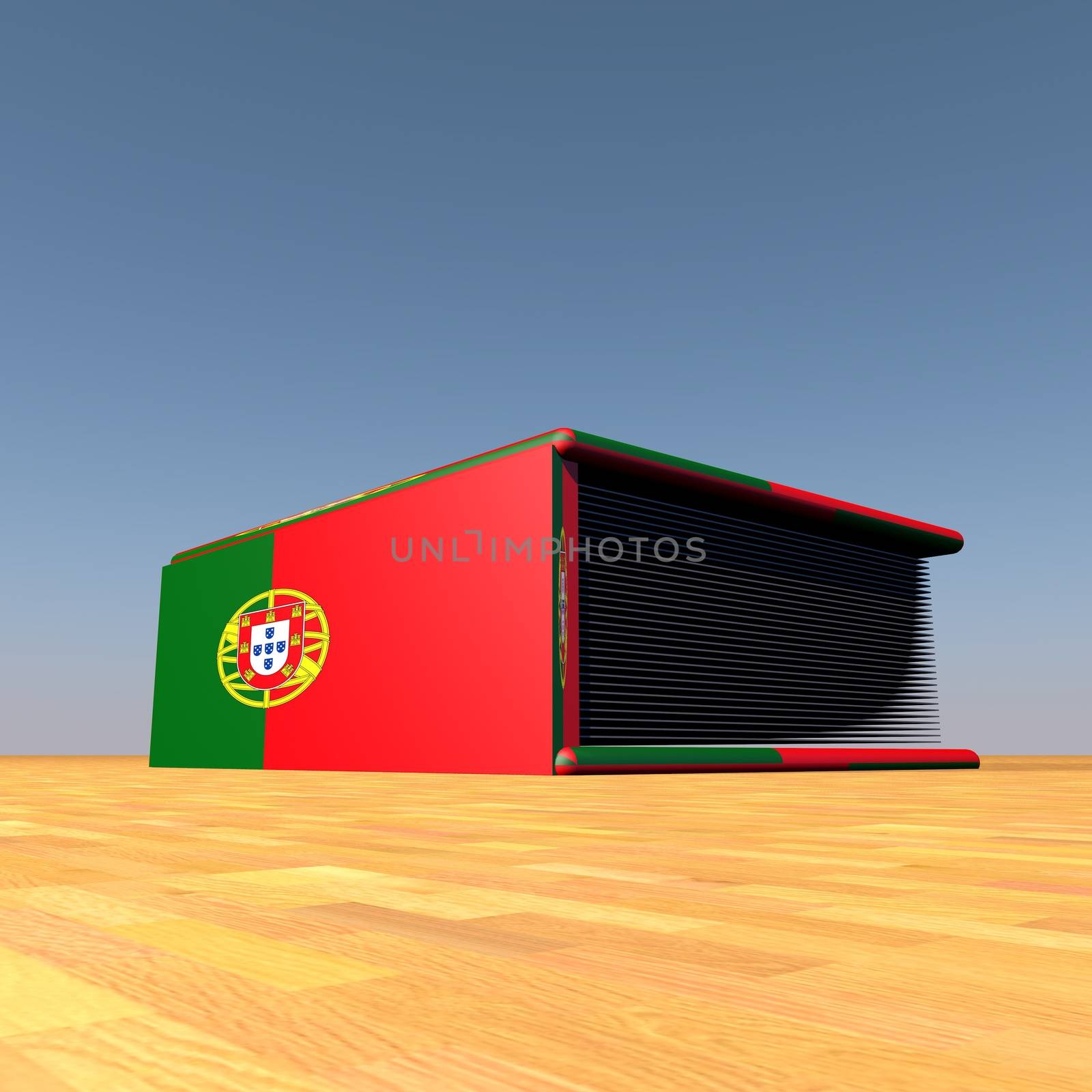 Book with Portuguese flag on cover, 3d render