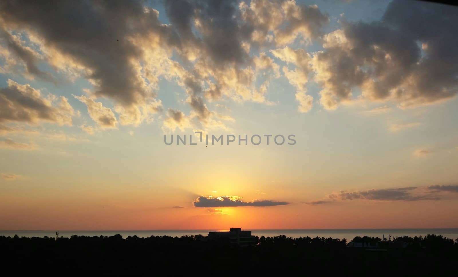 Sunset over sea in Baltic sea, Latvia