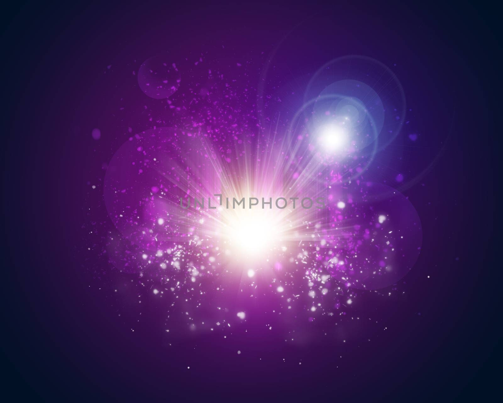 Stylized abstract background with motion glowing circles