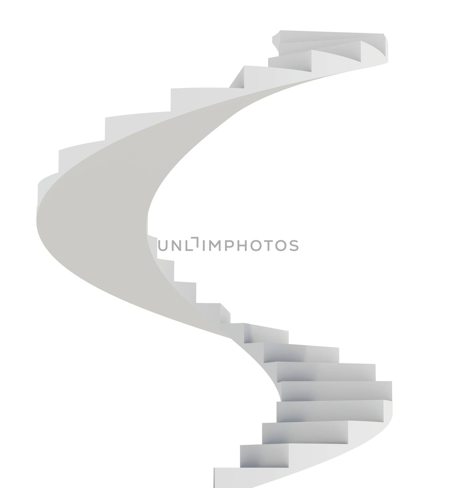 Spiral staircase. Isolated render on white background