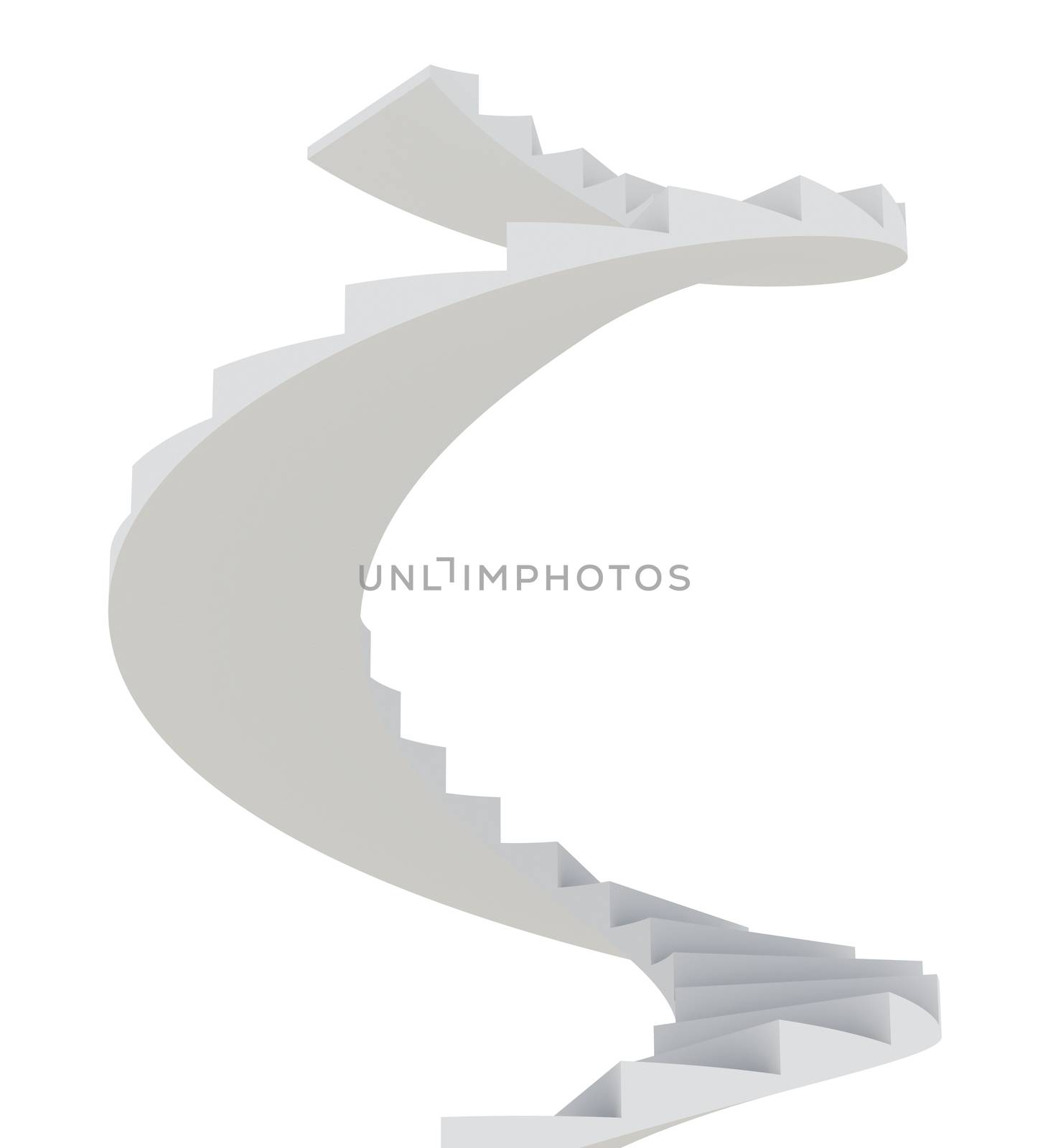 Spiral staircase. Isolated render on white background