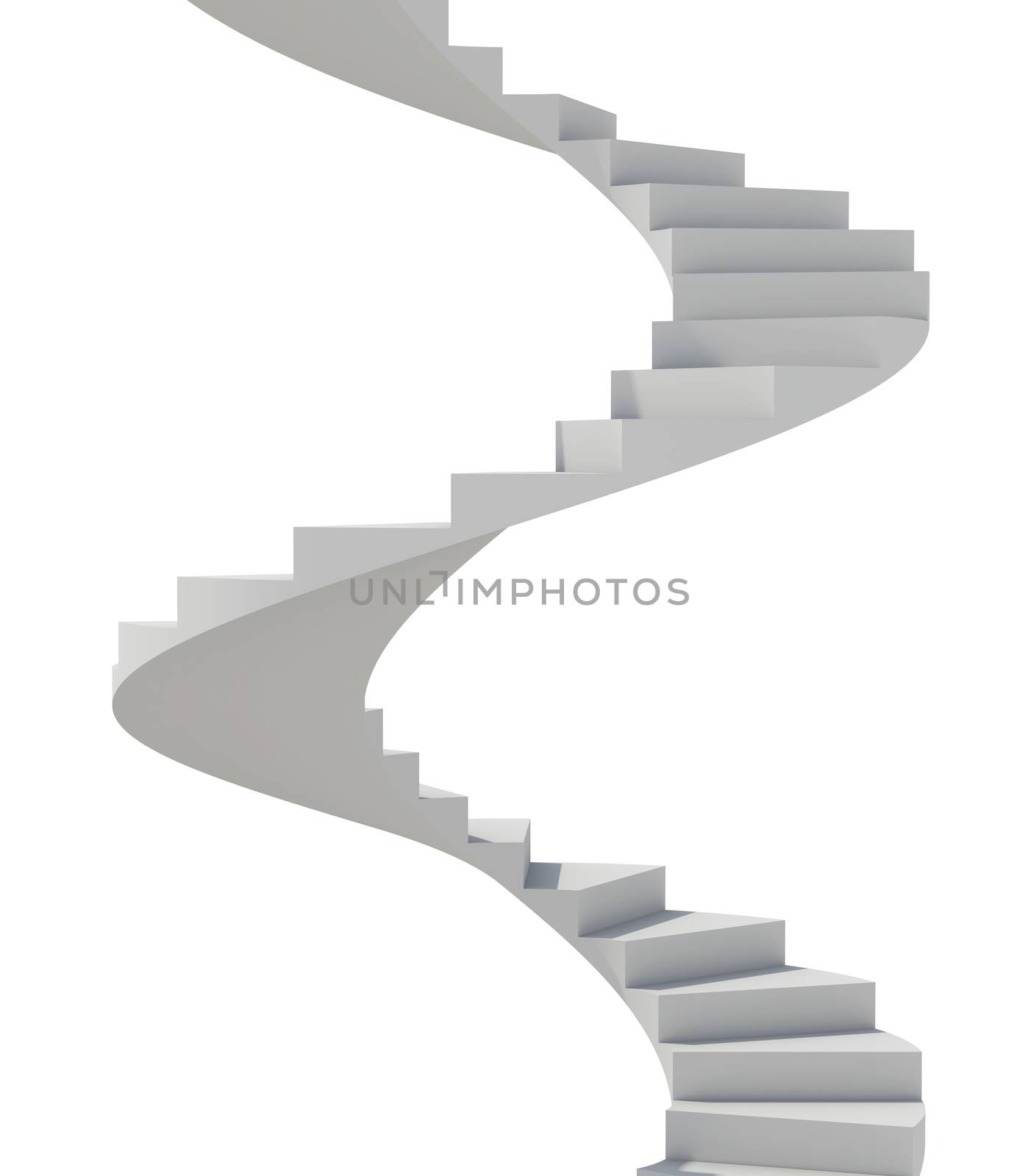 Spiral staircase. Isolated render on white background