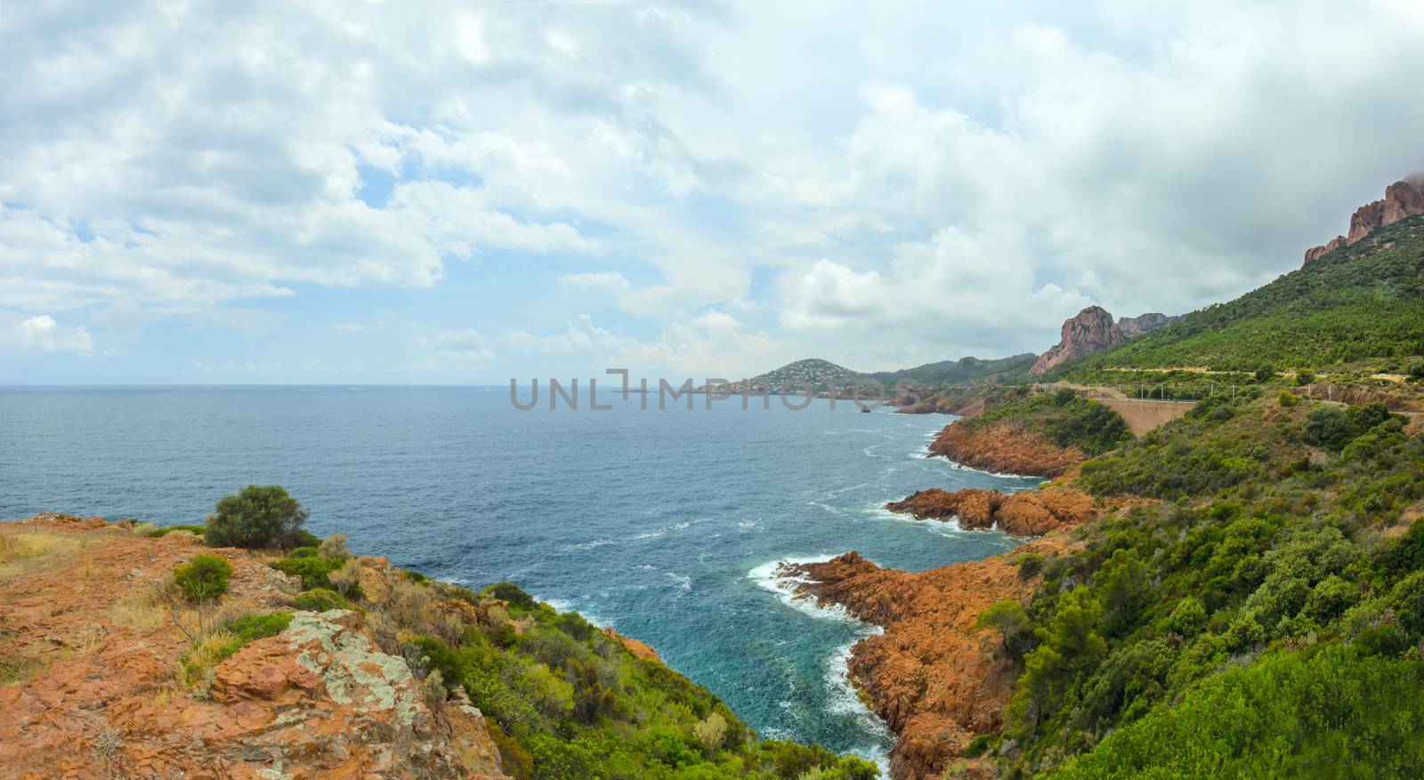 Cote d'Azur in France, panorama by aleksaskv