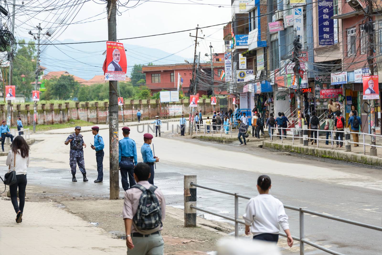 KATHMANDU, NEPAL - AUGUST 3, 2014: Indian Prime Minister Narendra Modi arrives in Kathmandu on a 2-day official Nepal visit.
