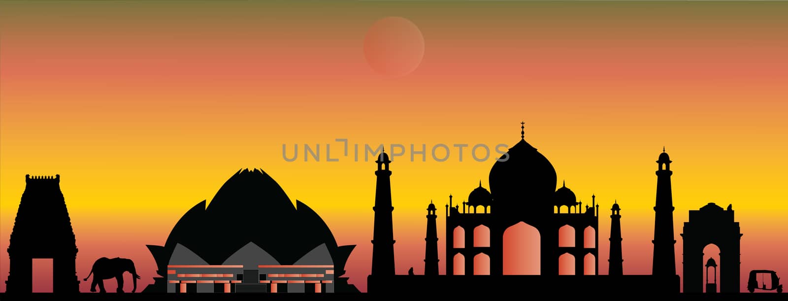 new delhi india skyline by compuinfoto