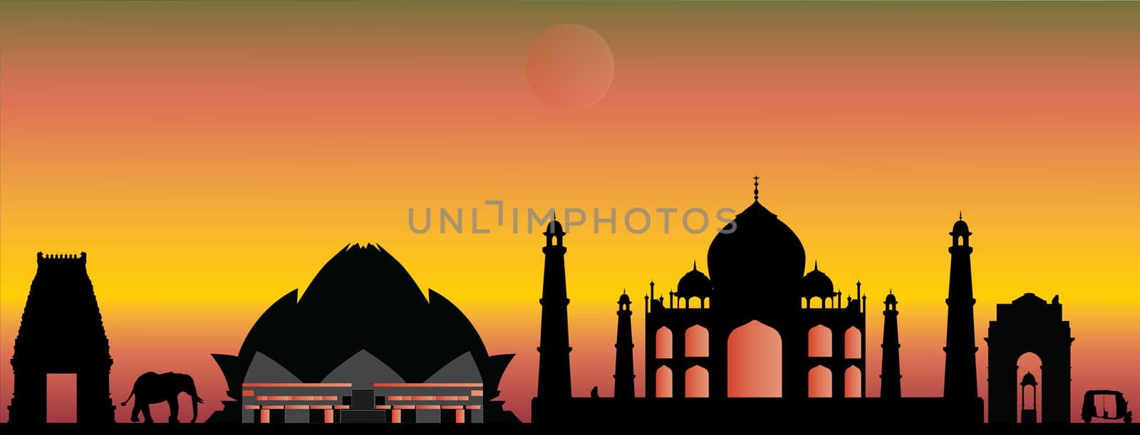 new delhi india skyline