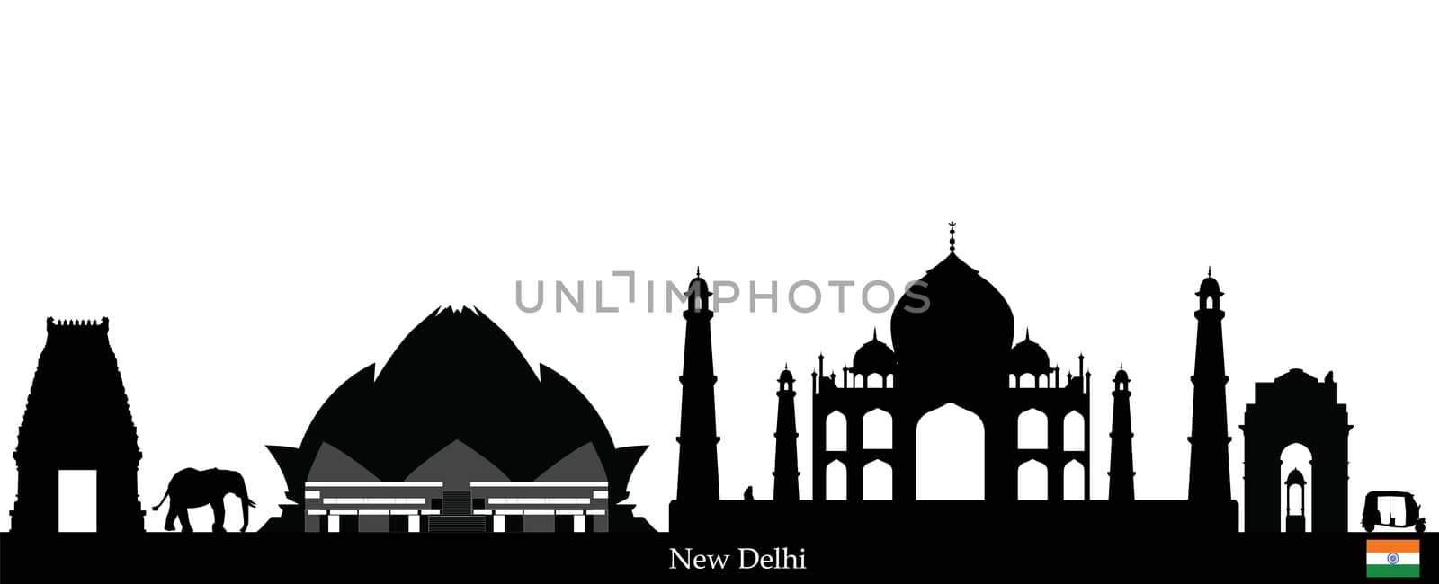 new delhi india skyline