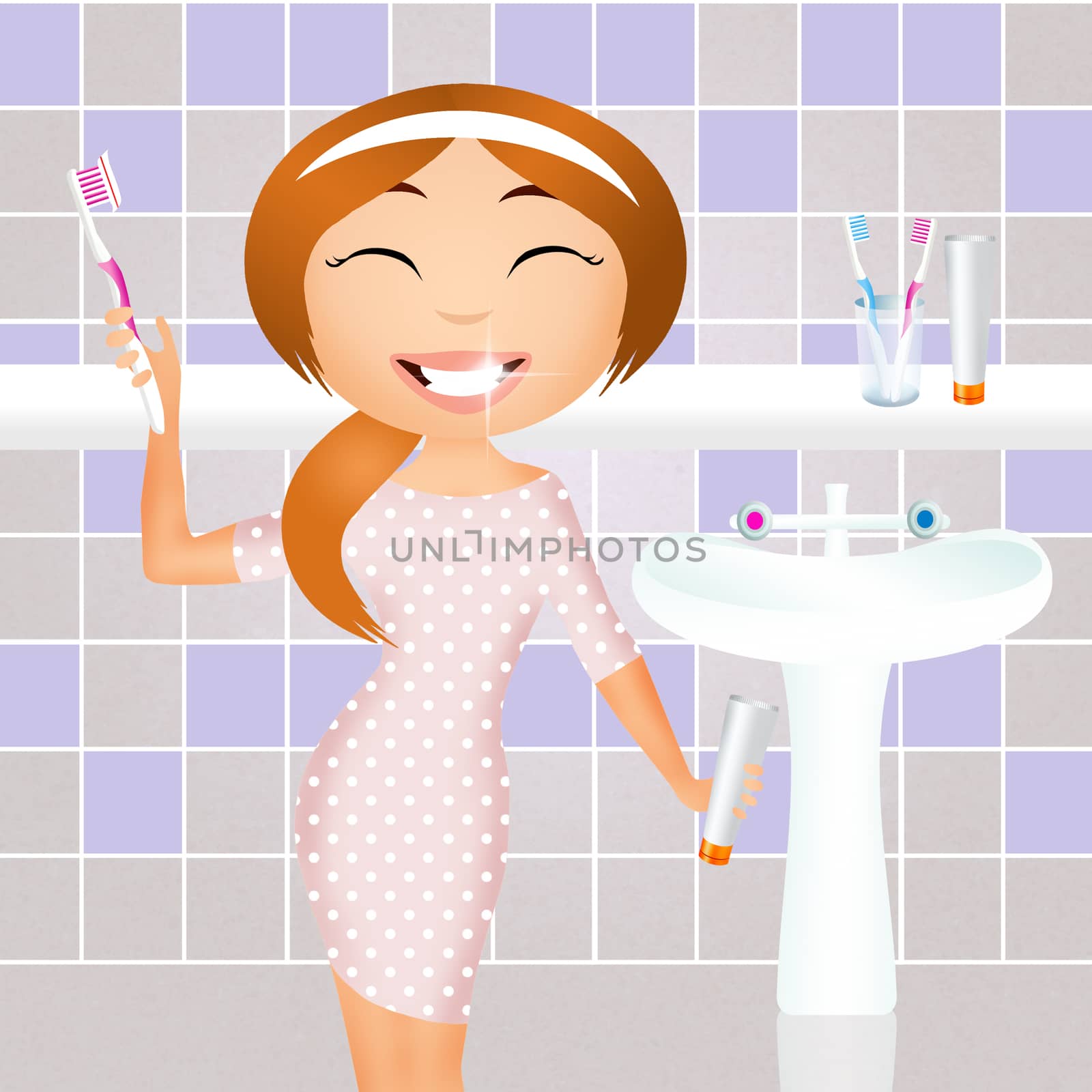 illustration of brushing teeth