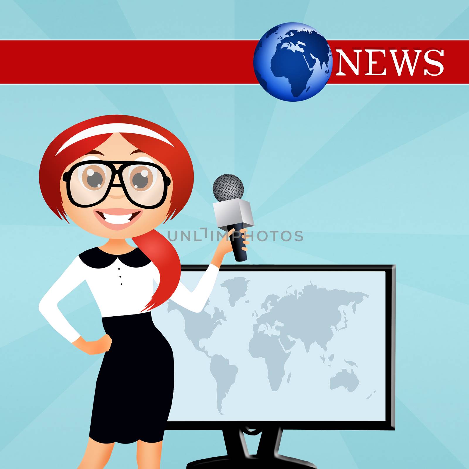 illustration of television news