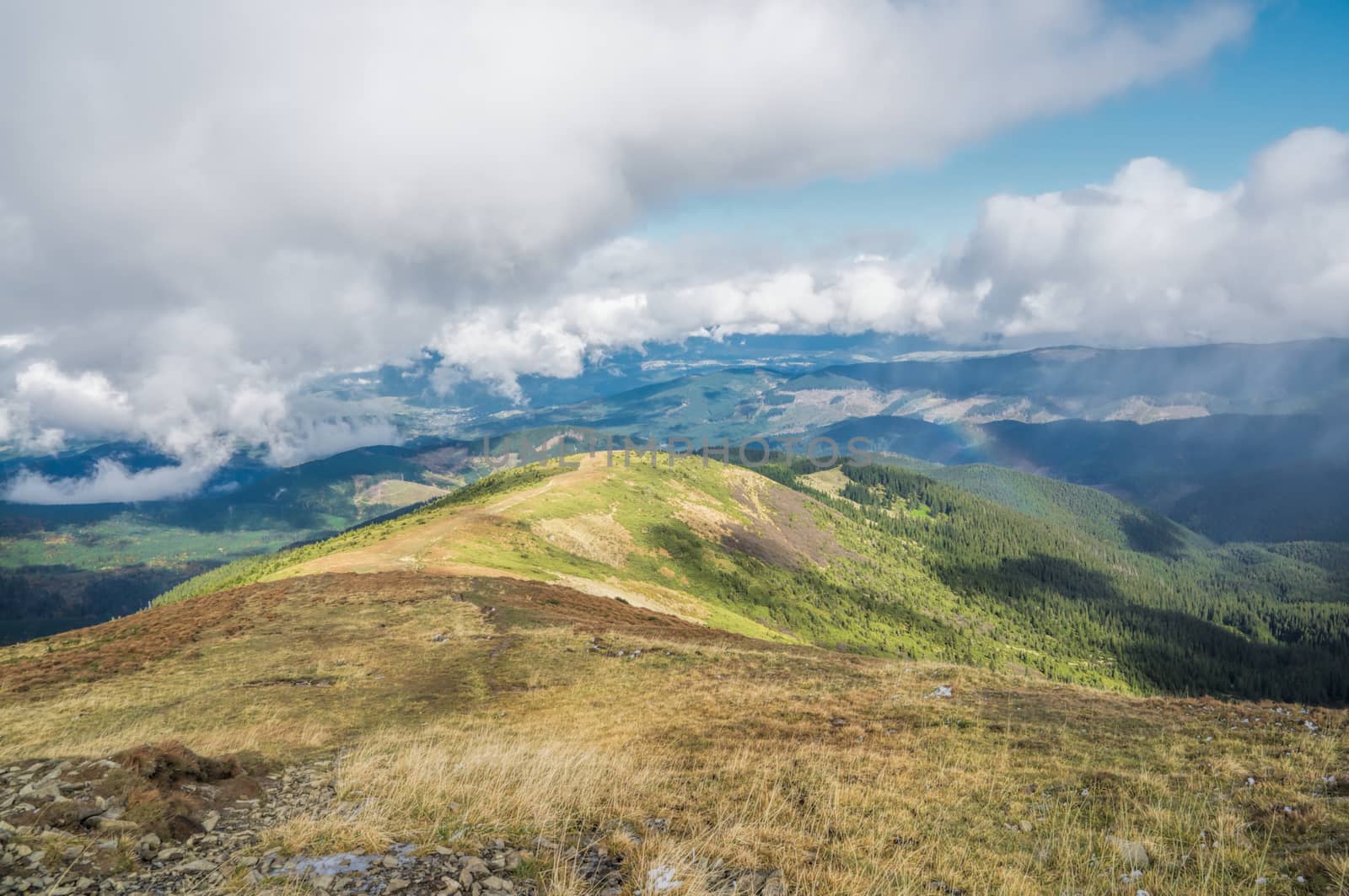 Wonderful view from Hoverla - the highest mountain of Ukraine