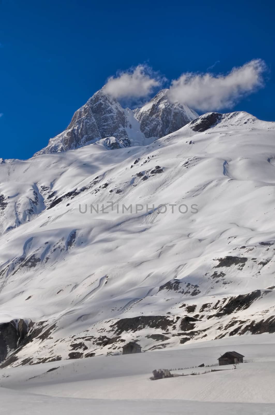 Peaks of Caucasus Mountains in Svaneti Province, Georgia