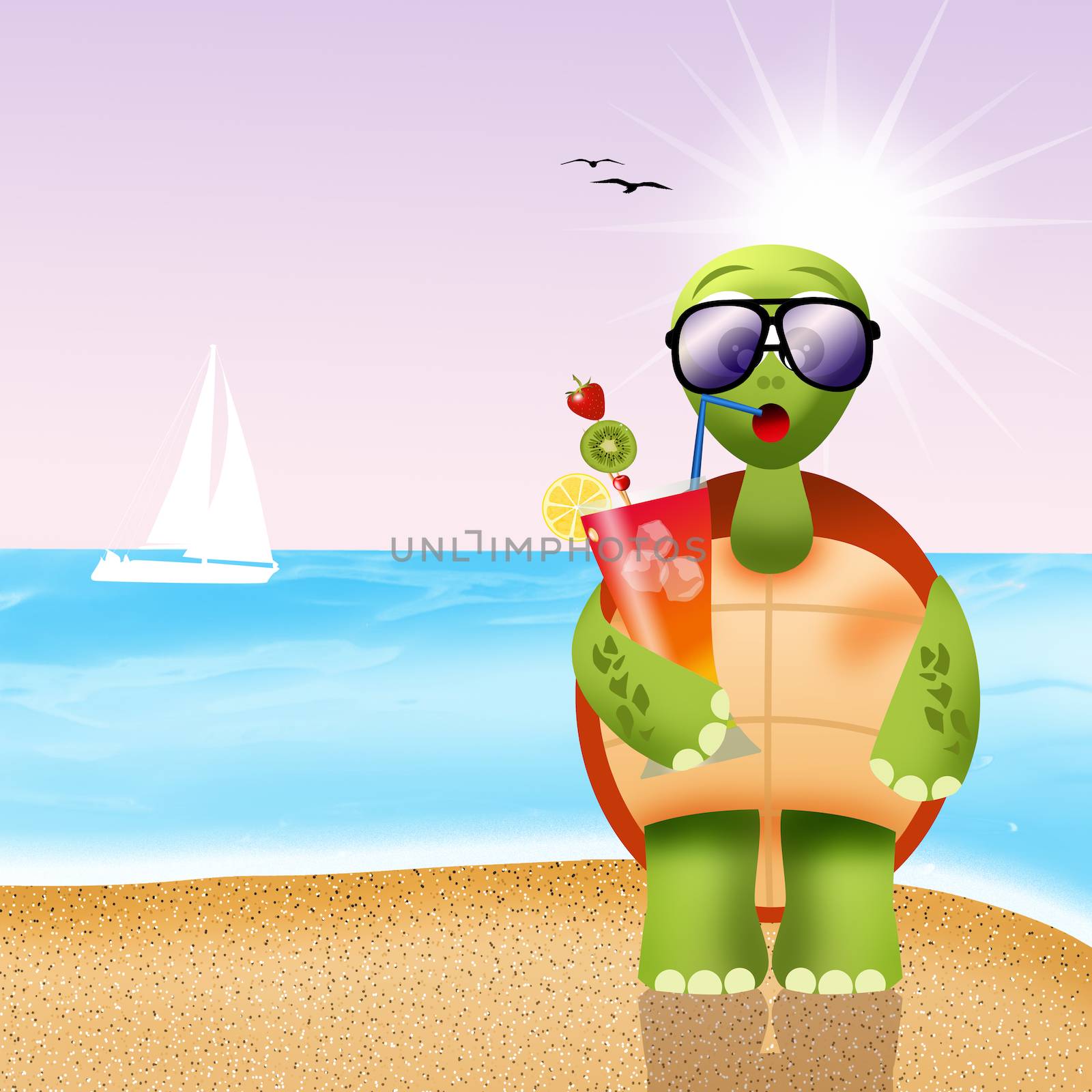 Turtle in summer by adrenalina