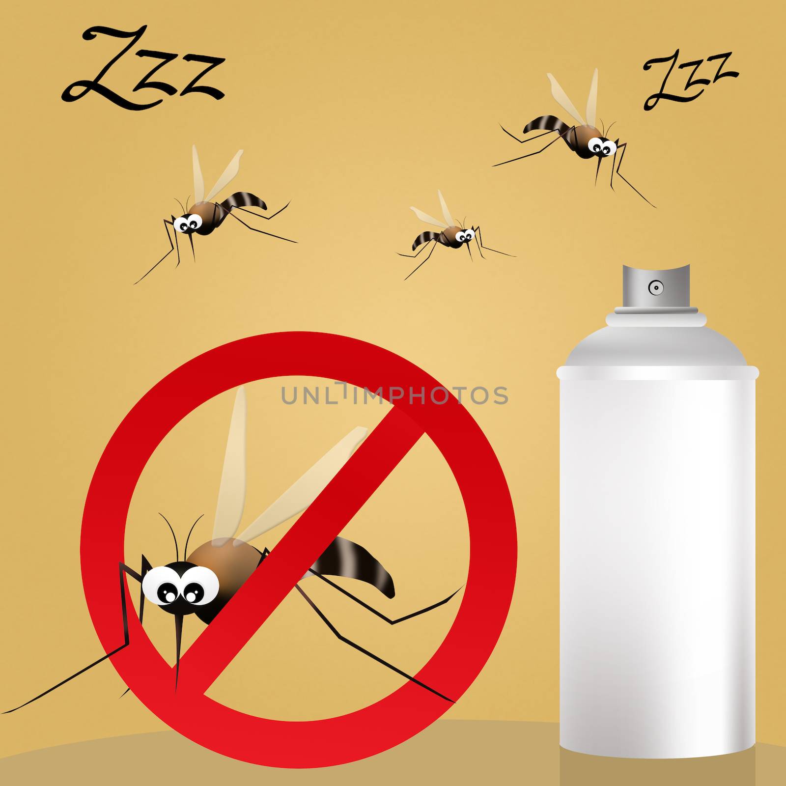 illustration of mosquito spray