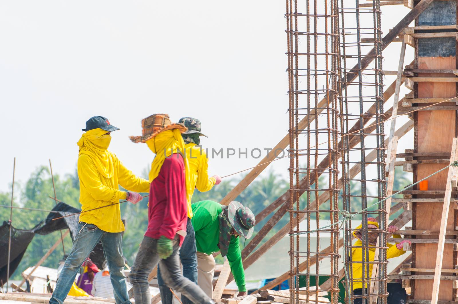 Workers at the construction site of thailand