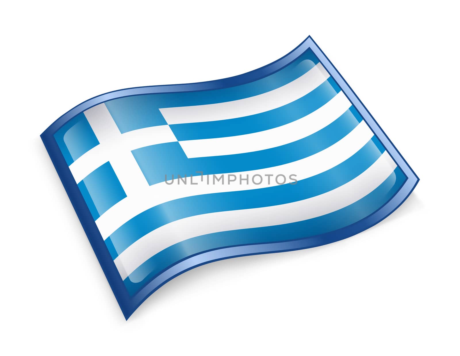 Greece Flag Icon, isolated on white background