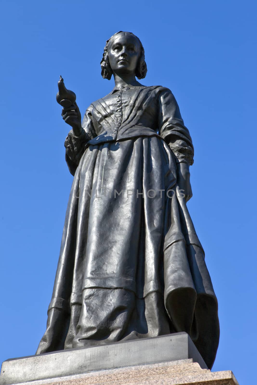 Statue of the famous nurse Florence Nightingale in London.