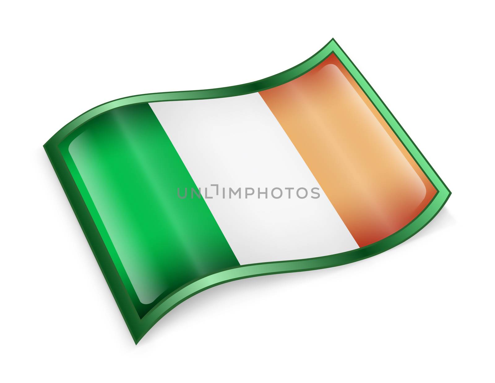 Ireland Flag Icon, isolated on white background.