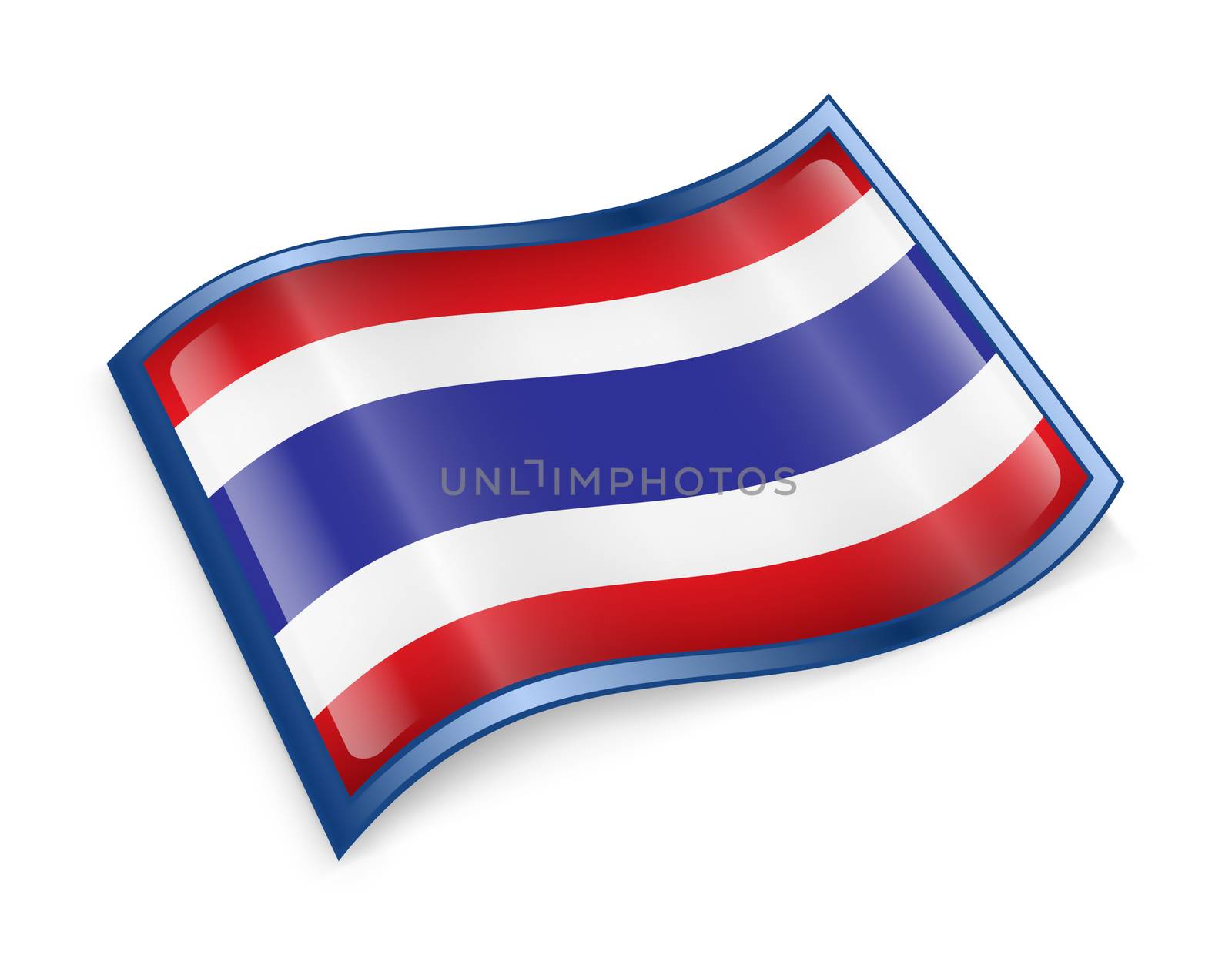 Thailand Flag icon, isolated on white background