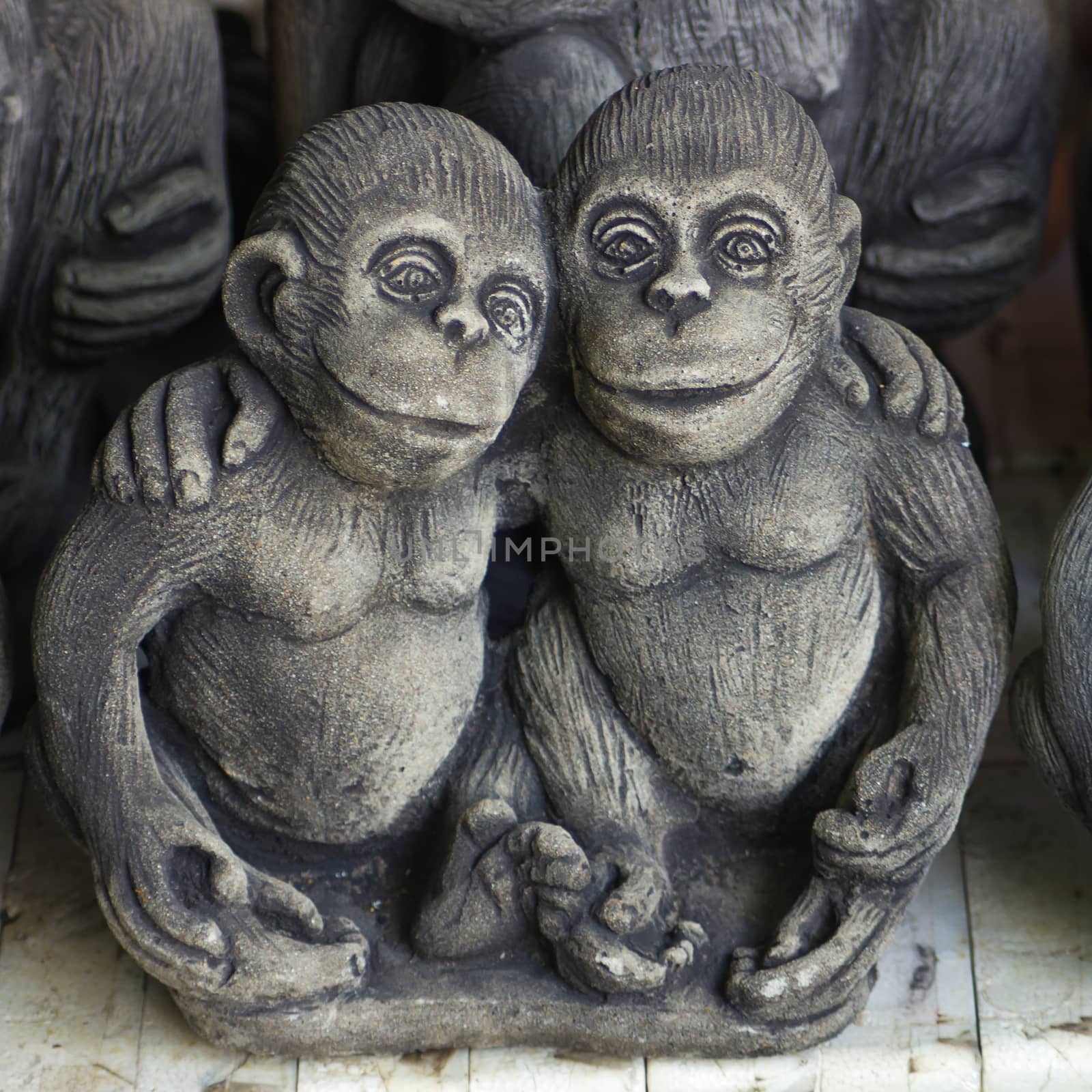 Monkey sculpure by seksan44