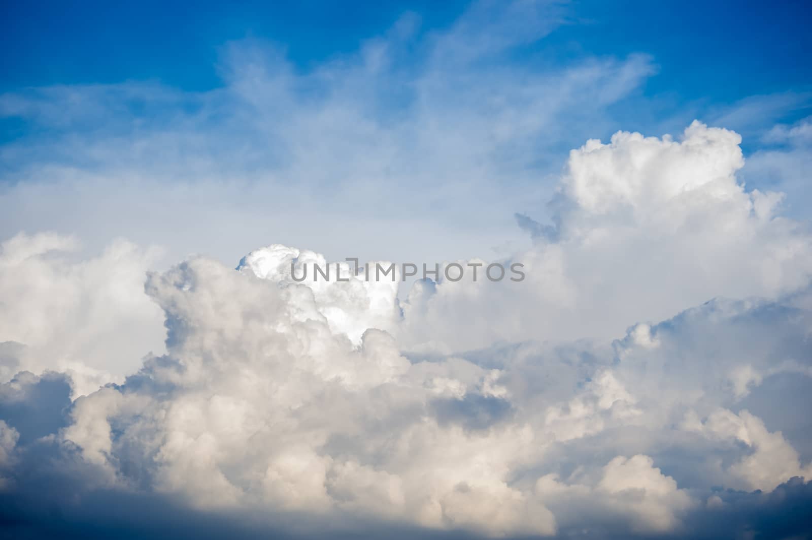 blue sky with cloud before rain background