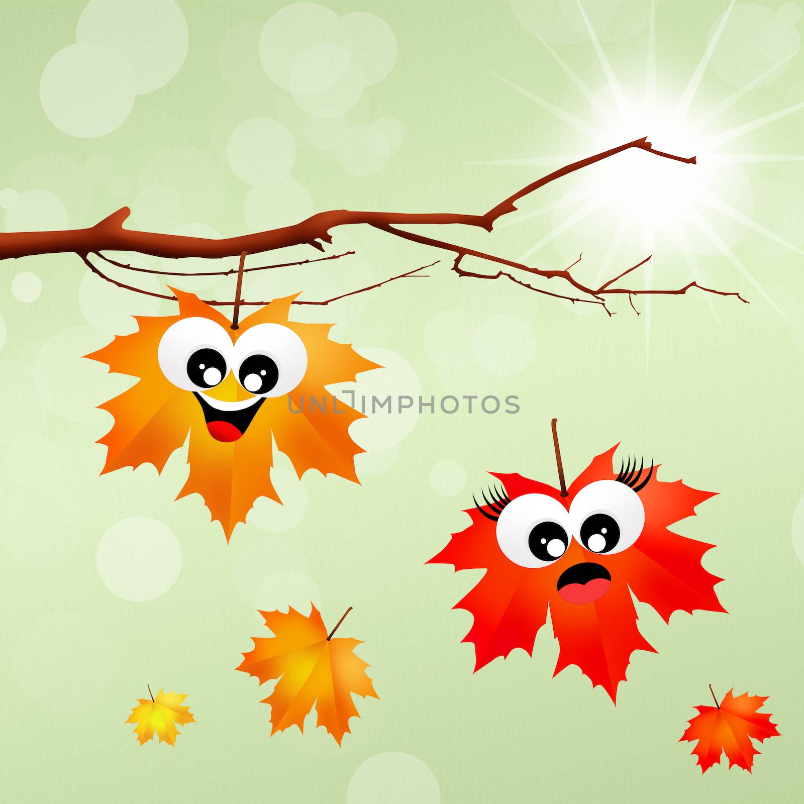 illustration of funny leaves