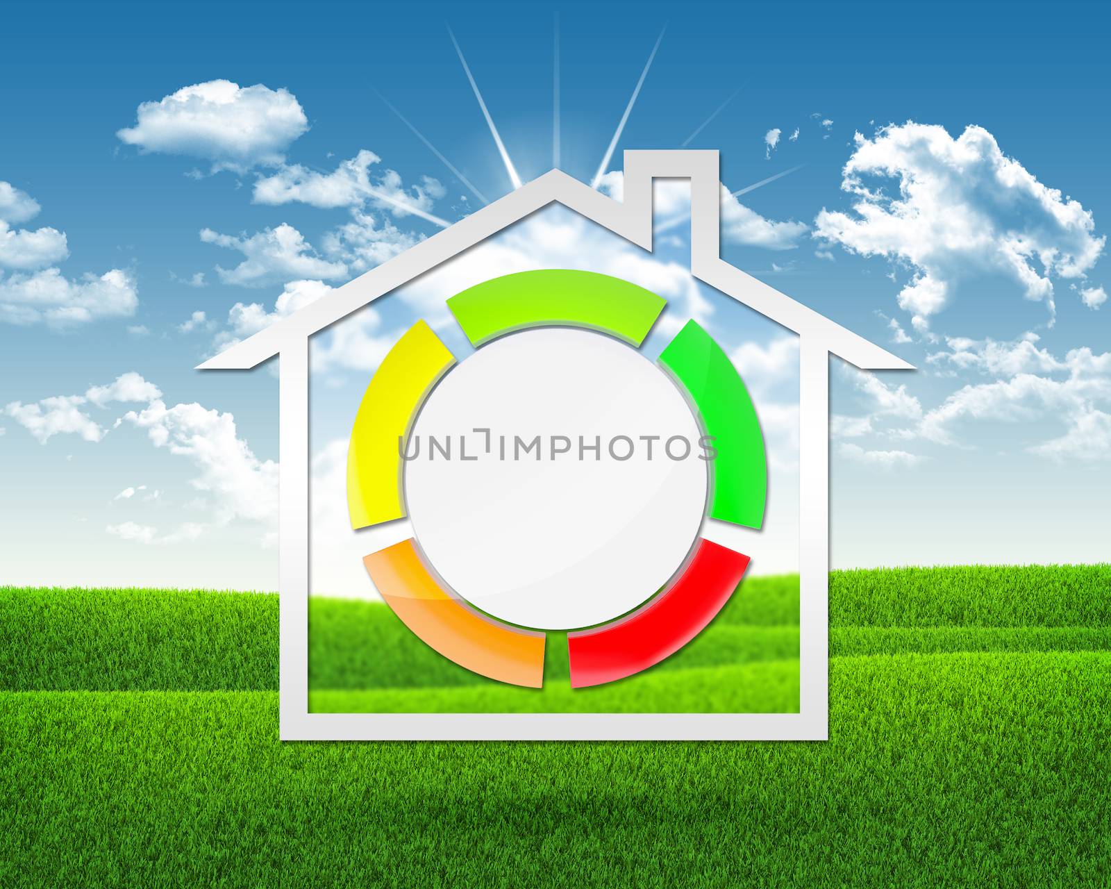 House icon and stylized button by cherezoff