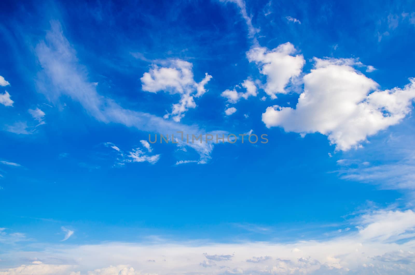 blue sky with cloud by seksan44