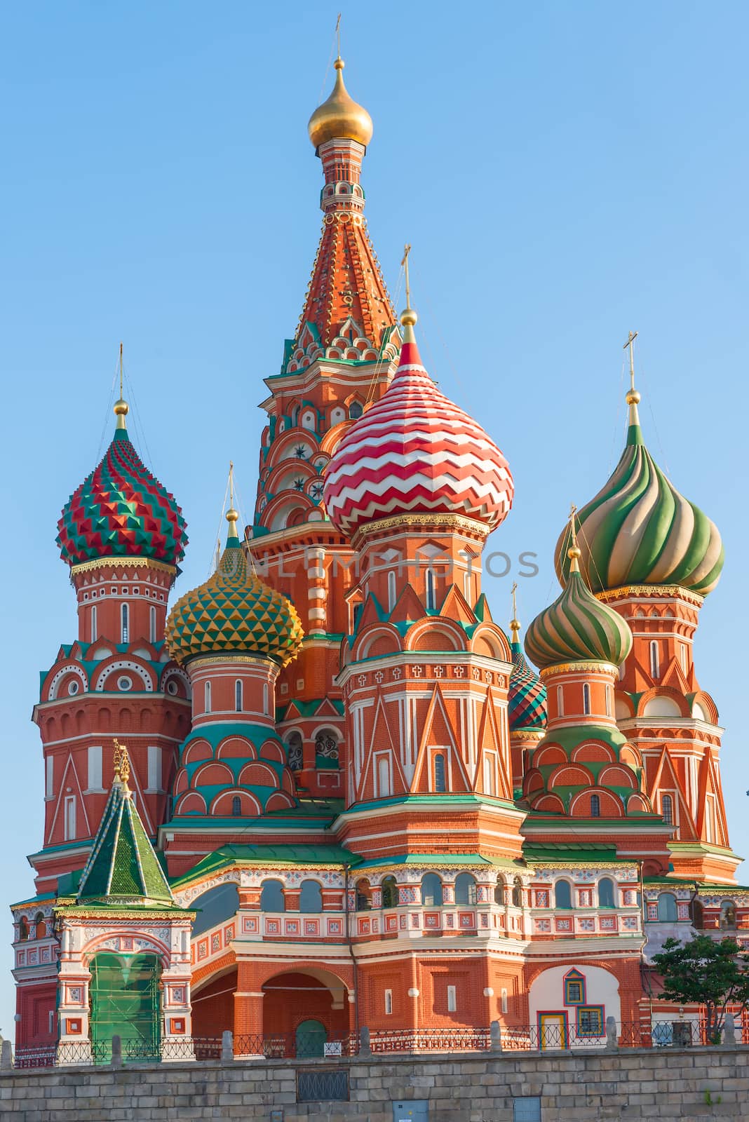 beautiful dome of St. Basil's Cathedral on Red Square in Moscow by kosmsos111