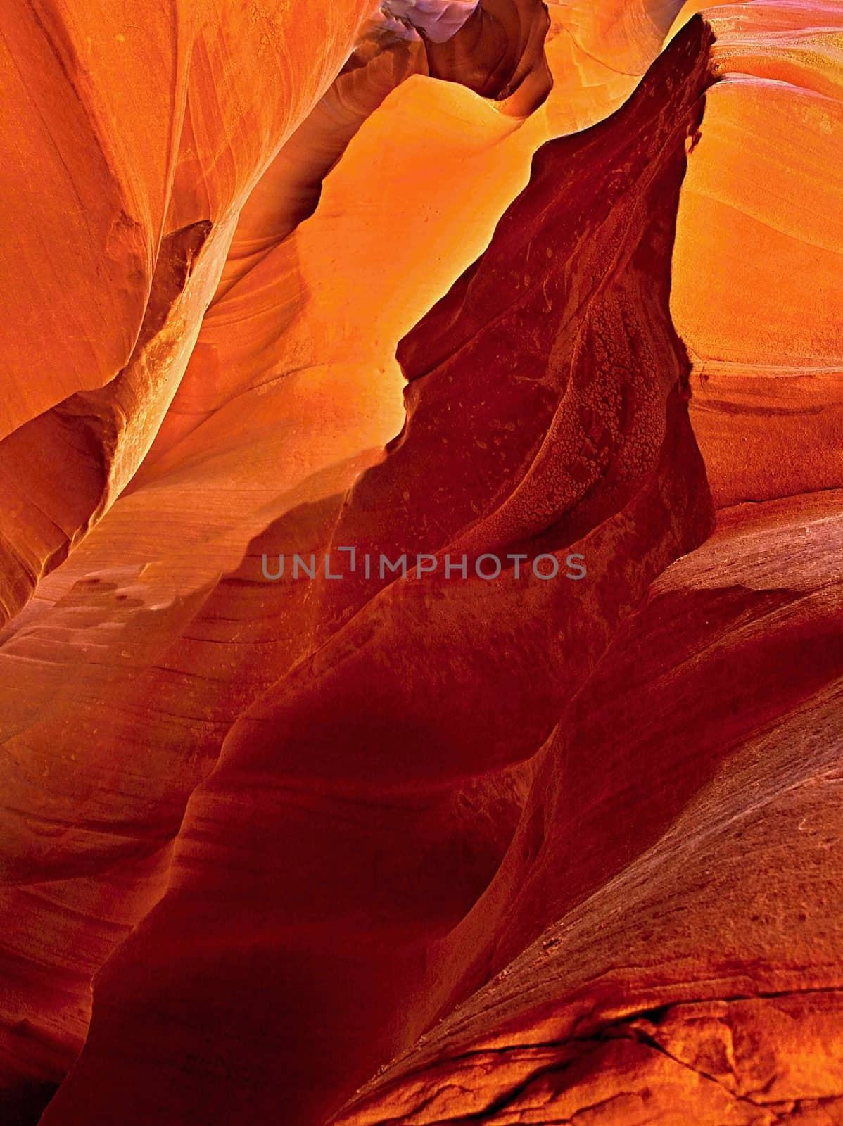 Antelope Canyon and  Navajo Rock Slot Formation.Wave structure generated in sandstone through water errosion in the Anelope Canyon (Navajo Reservation)
