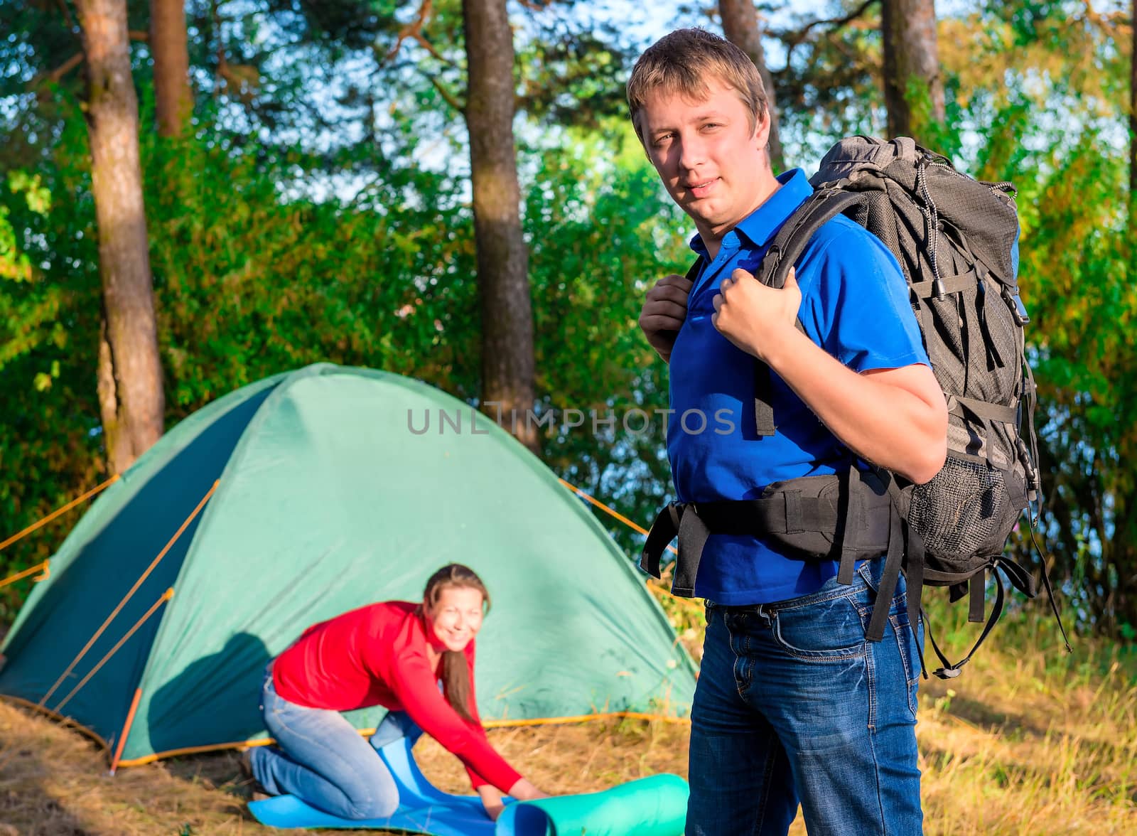couple arranged for the night at a campsite