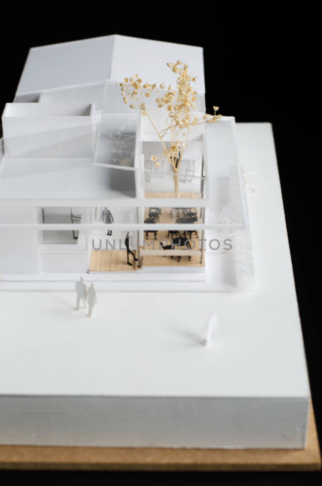 Architectural model of a modern building