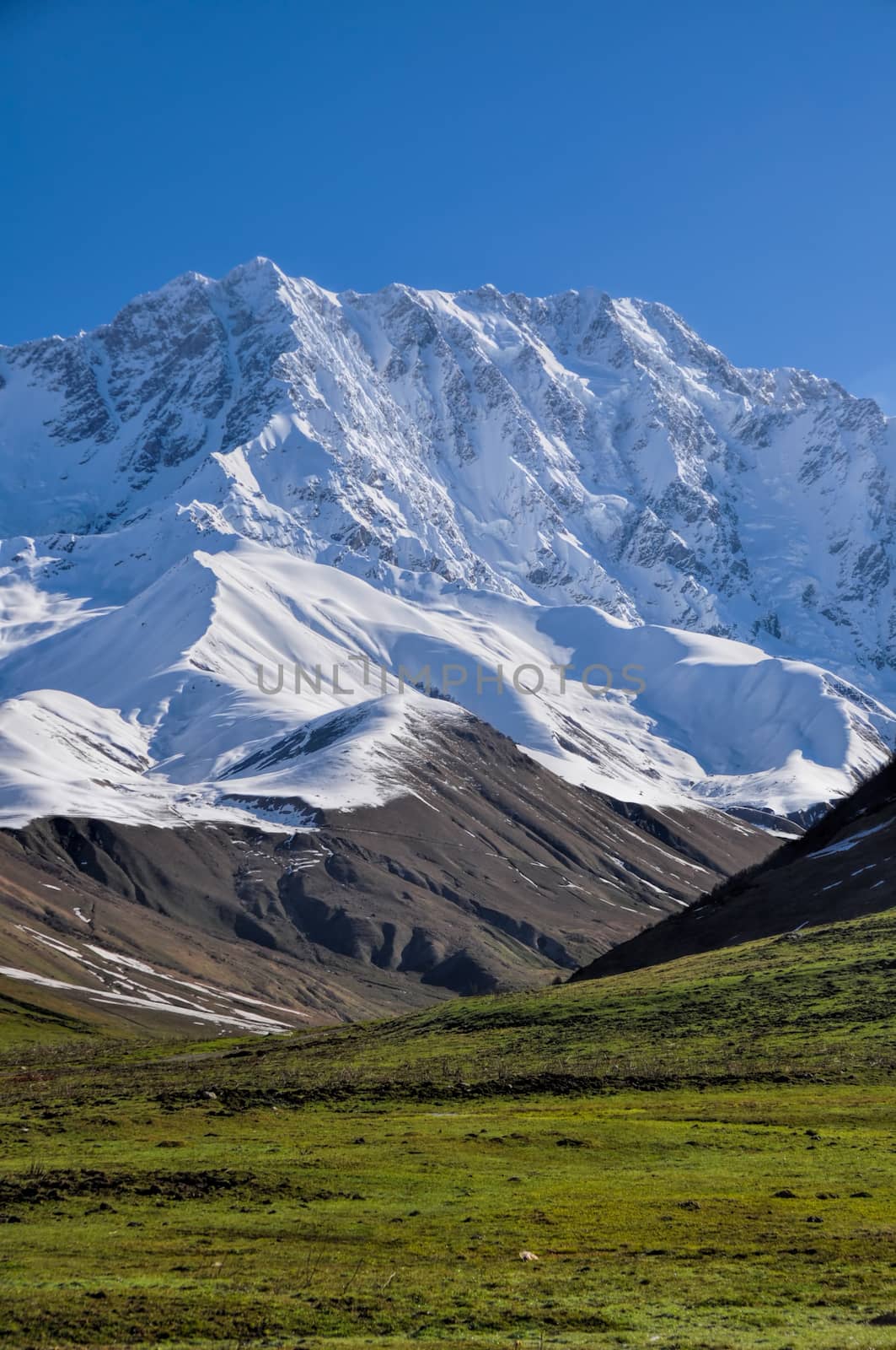 Picturesque view of mountains between Mestia and Ushguli,contrasting colours