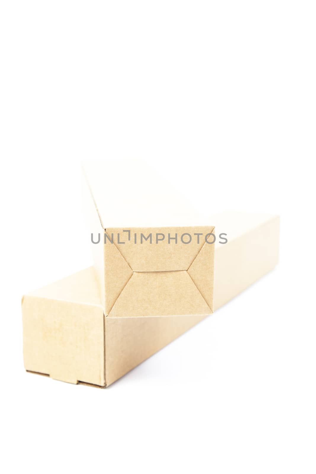 paper box on white isolated background.packshot in studio.