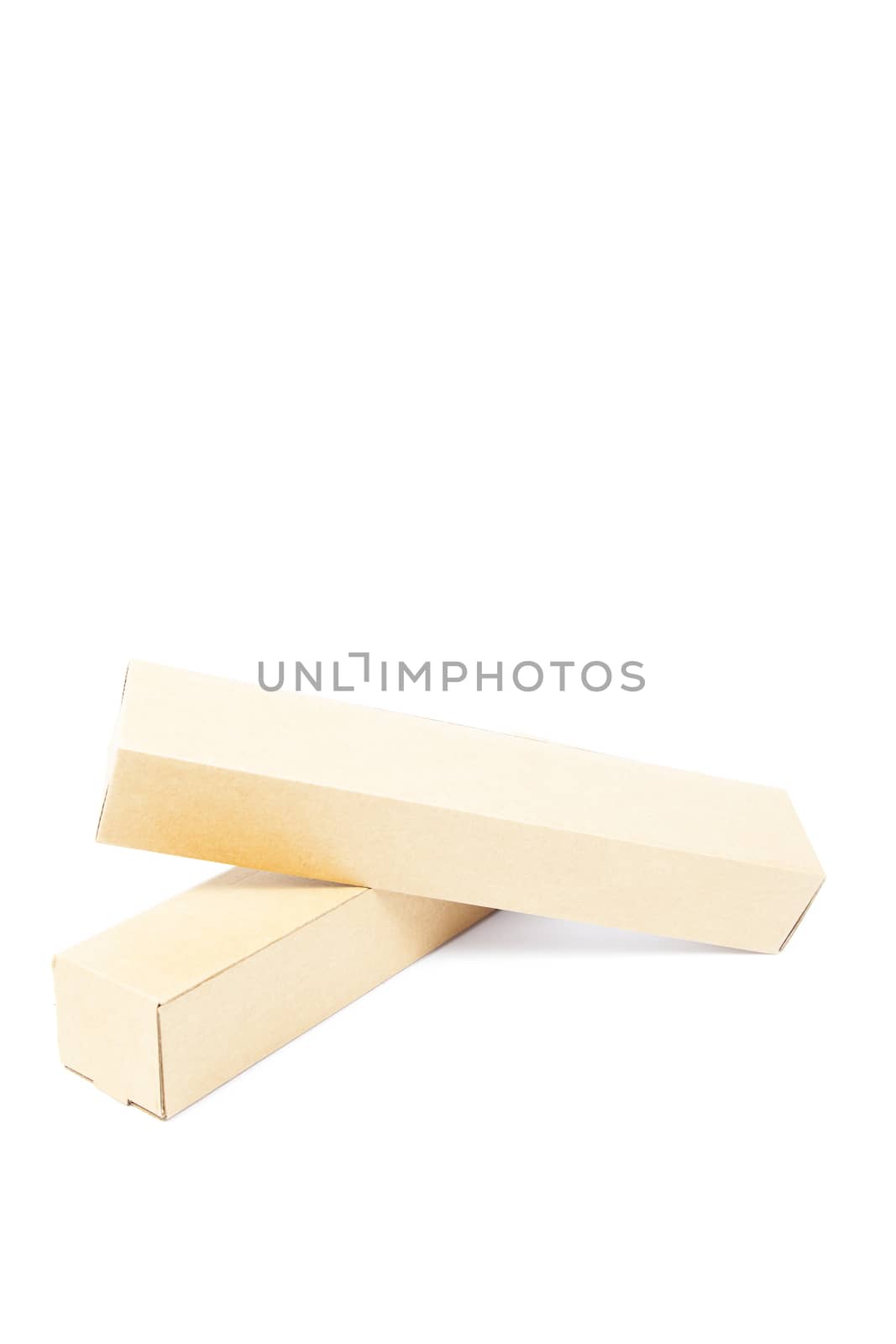 paper box on white isolated background.packshot in studio.