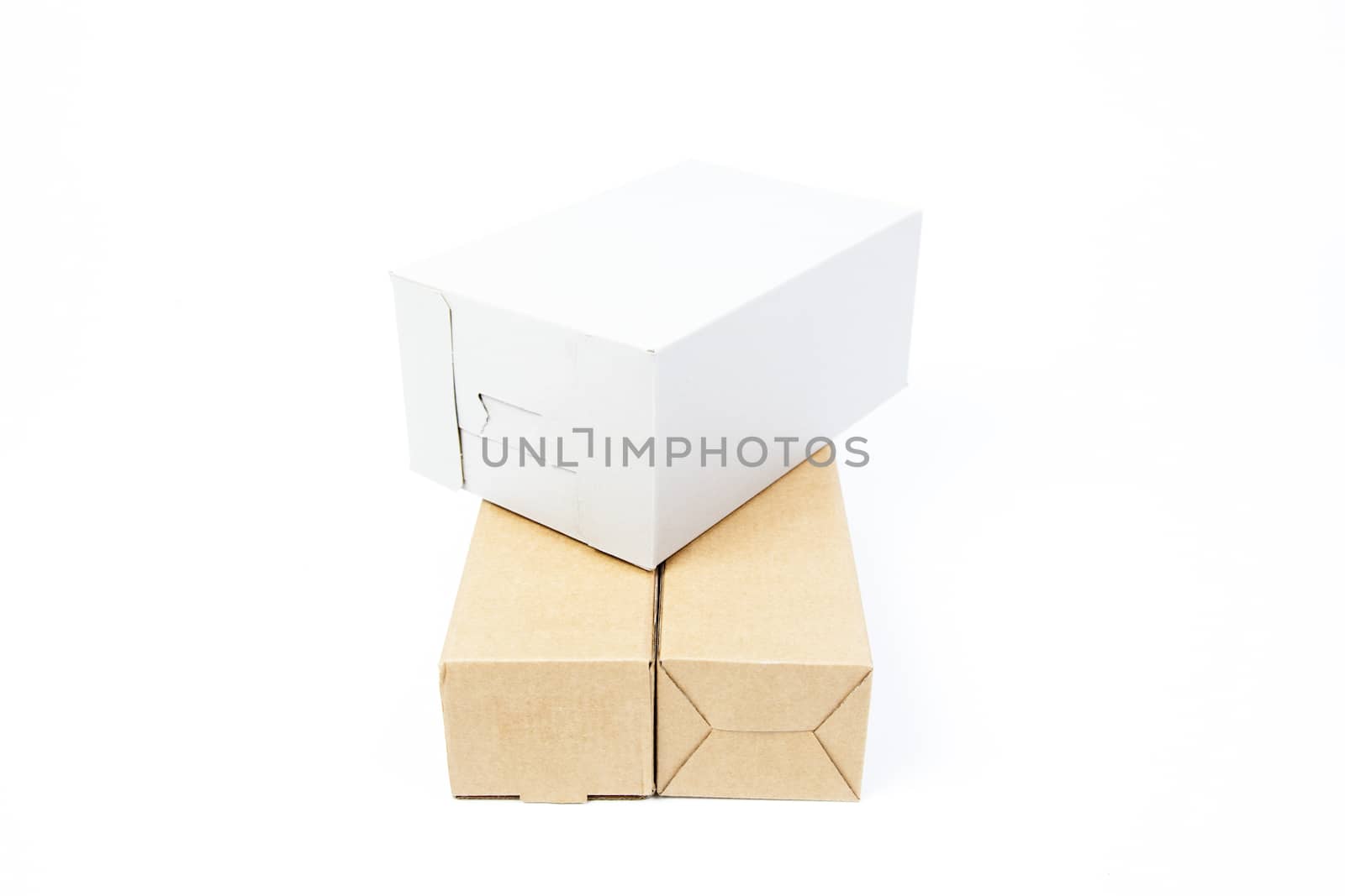 paper box on white isolated background.packshot in studio.