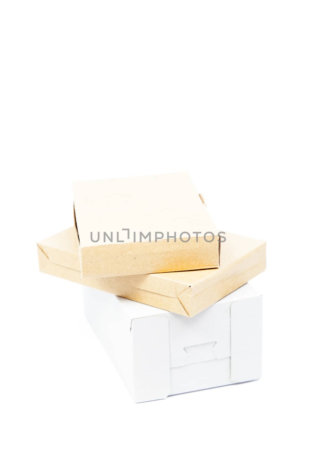 paper box on white isolated background.packshot in studio.