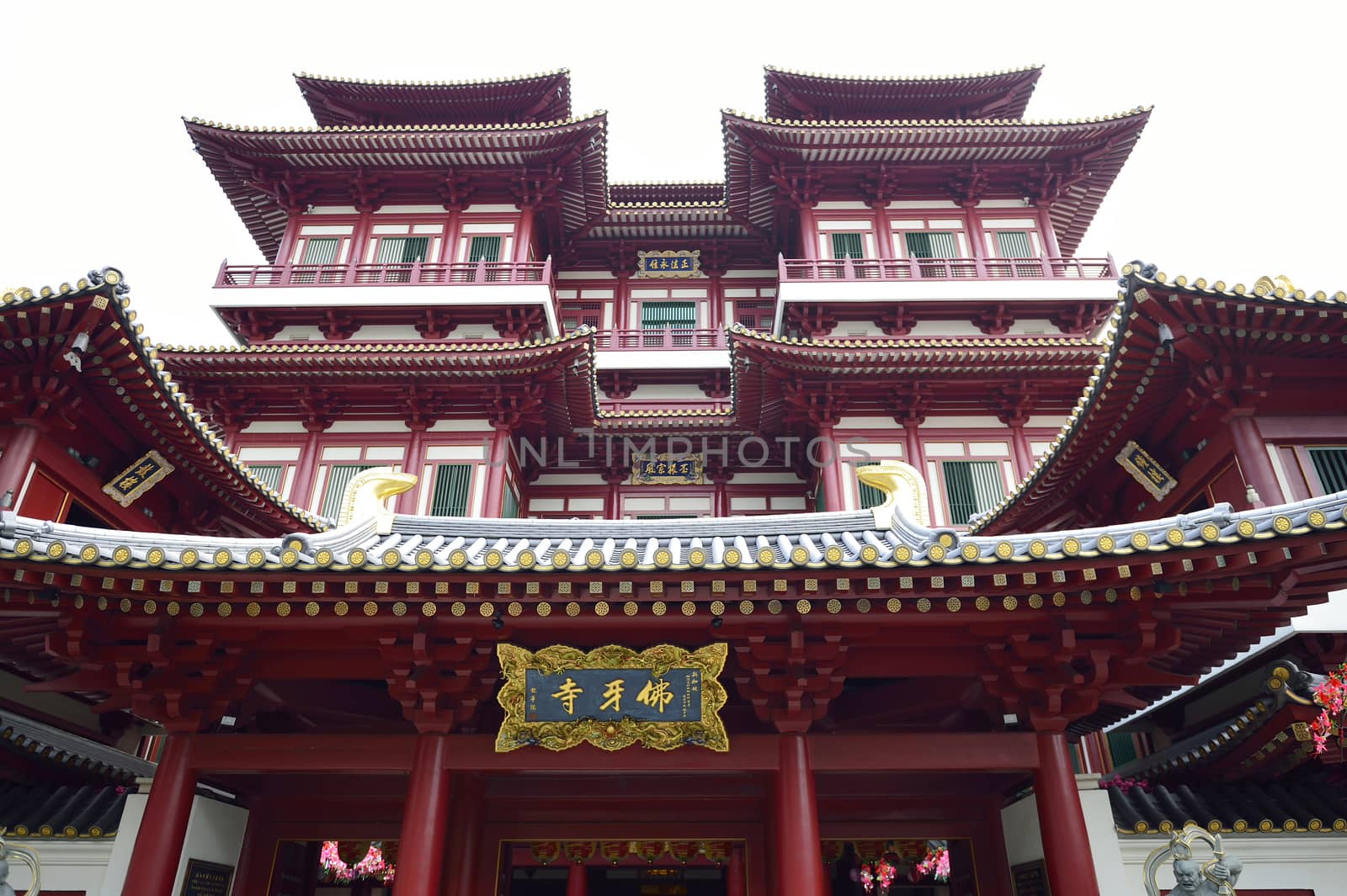 Buddha Tooth Relic Temple in China Town Singapore by think4photop