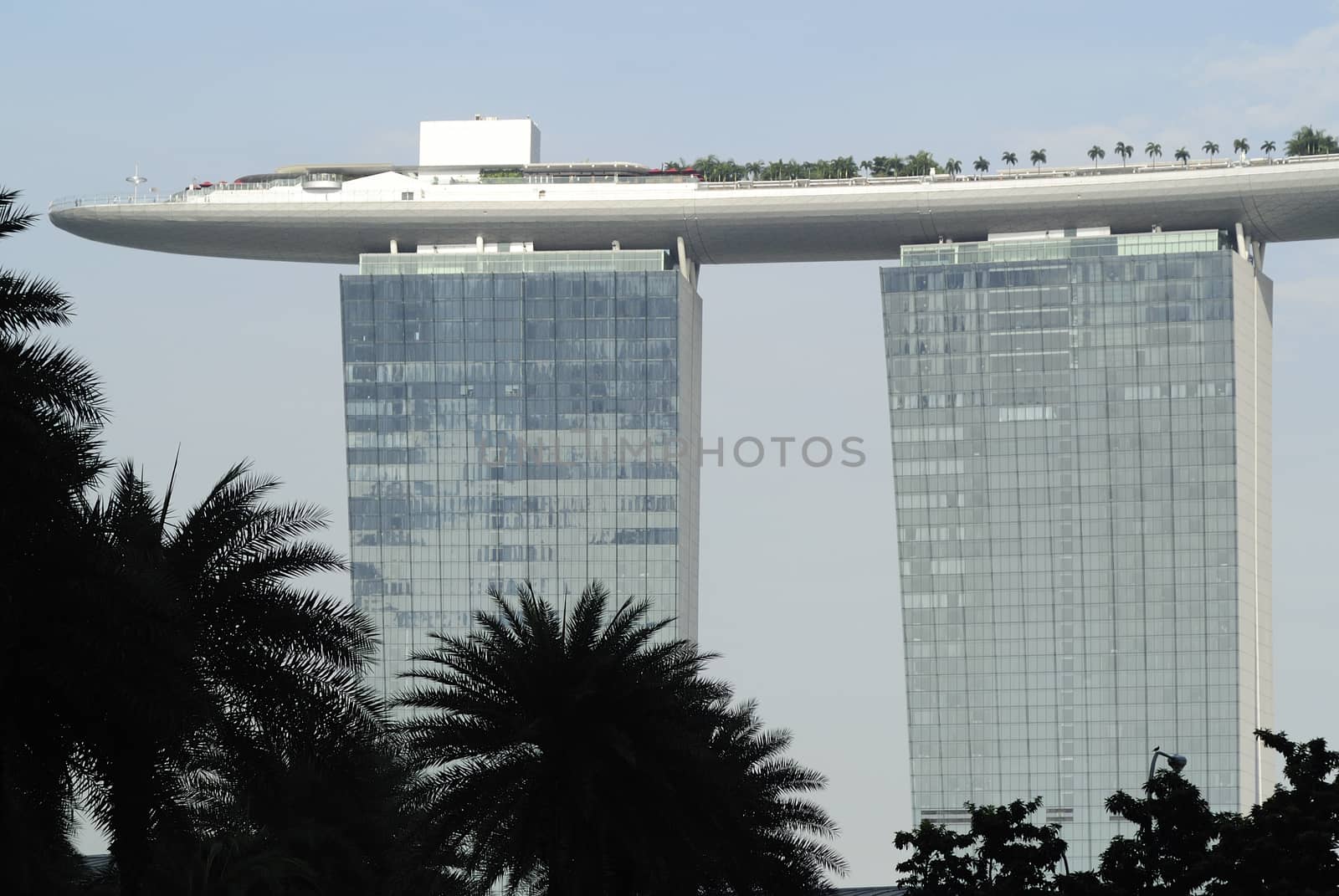 SINGAPORE - APRIL 30: Marina Bay Sands Hotel in day on April 30, 2012 on Singapore. This hotel is billed as the world's most expensive standalone casino property at S$8 billion.