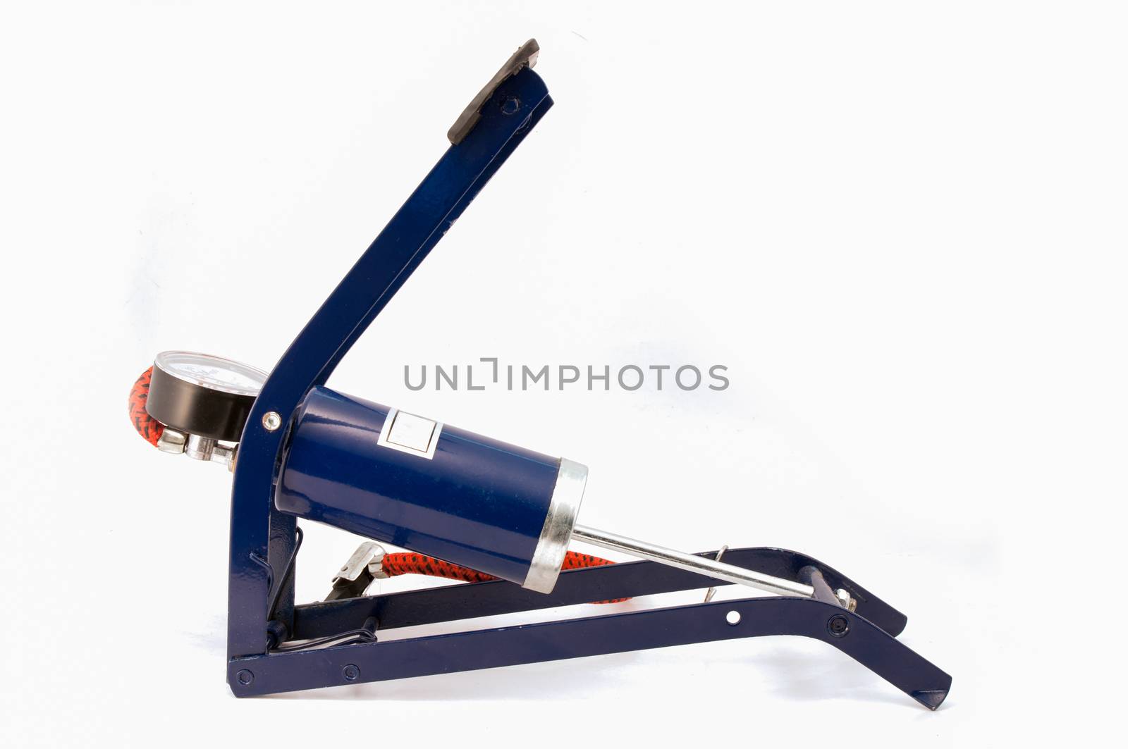 Foot air pumper tool on white background