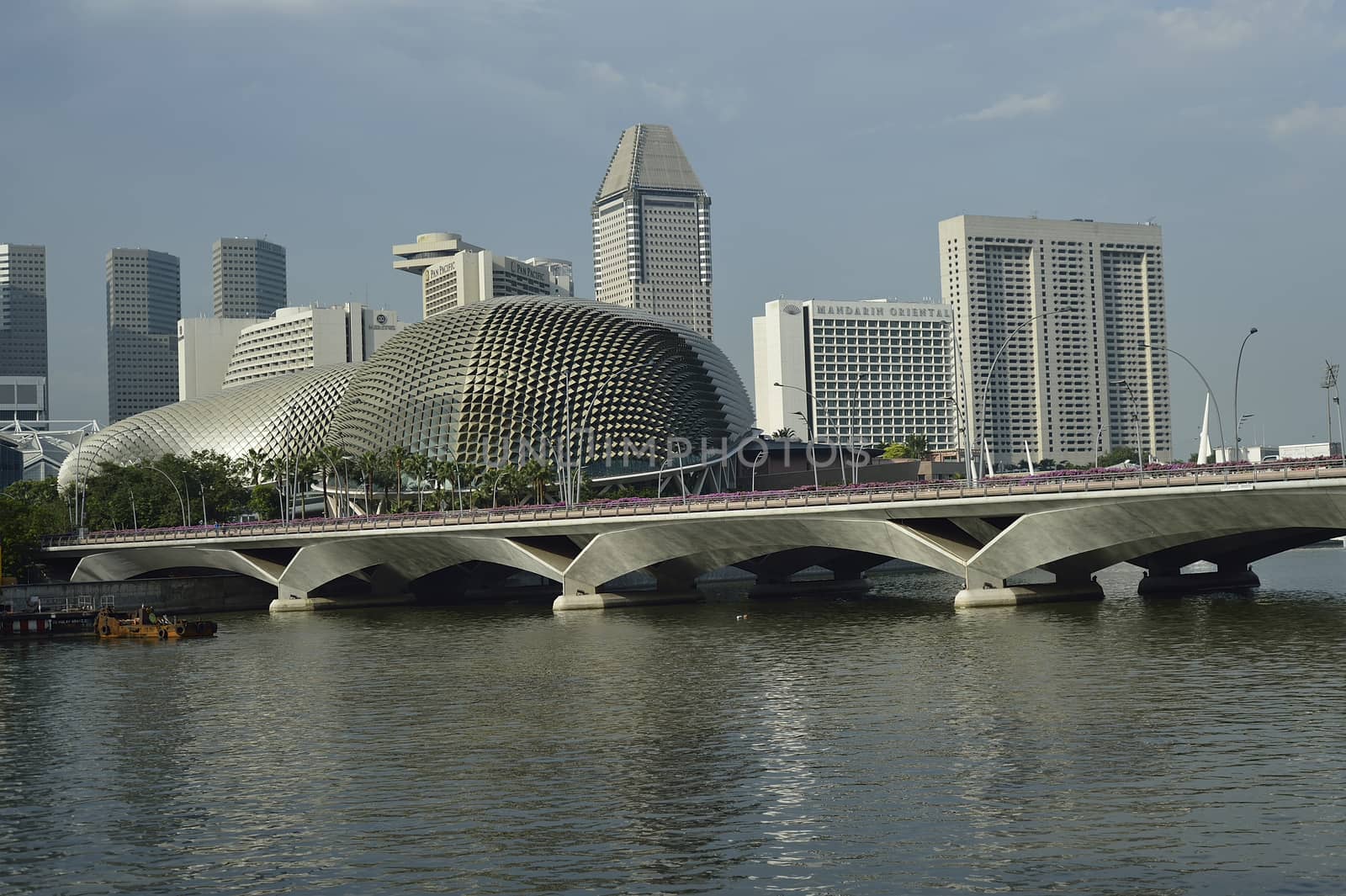 Located at Waterfront, Marina Bay, mouth of Singapore River. The Esplanade is a world renowned performing arts centre. Its twin domes are nicknamed as the Durian