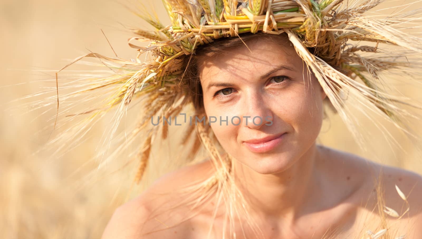 woman in field of wheat by vladimir_sklyarov