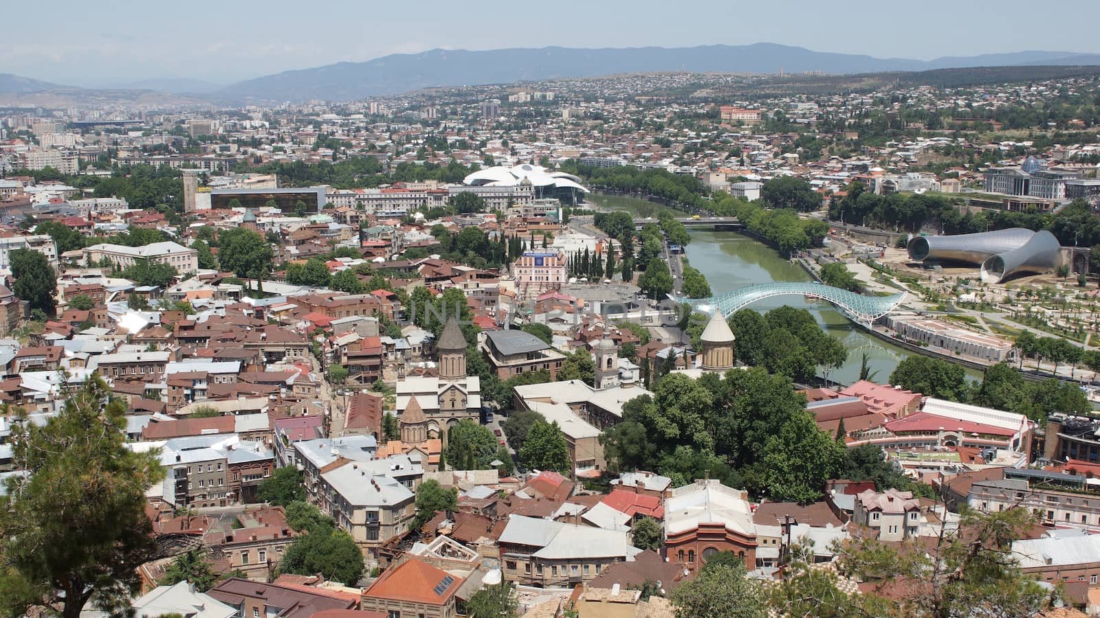 TBILISI, GEORGIA - JUNE 28, 2014: Panorama view over Tbilisi on June 28, 2014 in Georgia, East Europe