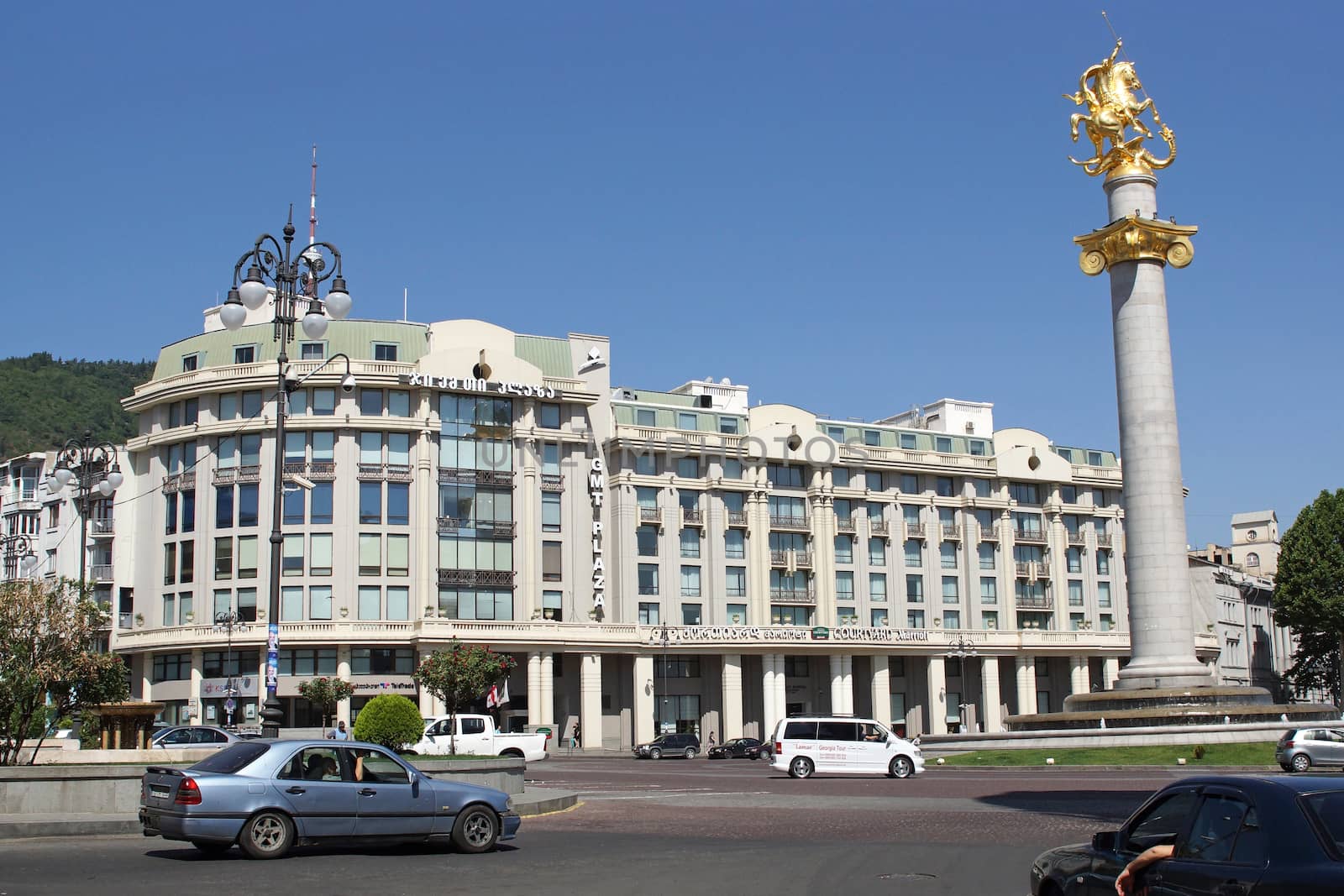 TBILISI, GEORGIA - JUNE 28, 2014: Liberty Square of Tbilisi on June 28, 2014 in Georgia, East Europe