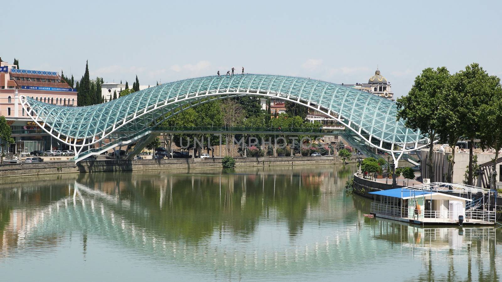 TBILISI, GEORGIA - JUNE 28, 2014: Bridge of Peace on June 28, 2014 in Tbilisi, Georgia, Europe