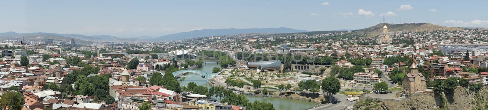 TBILISI, GEORGIA - JUNE 28, 2014: Panorama view over Tbilisi on June 28, 2014 in Georgia, East Europe