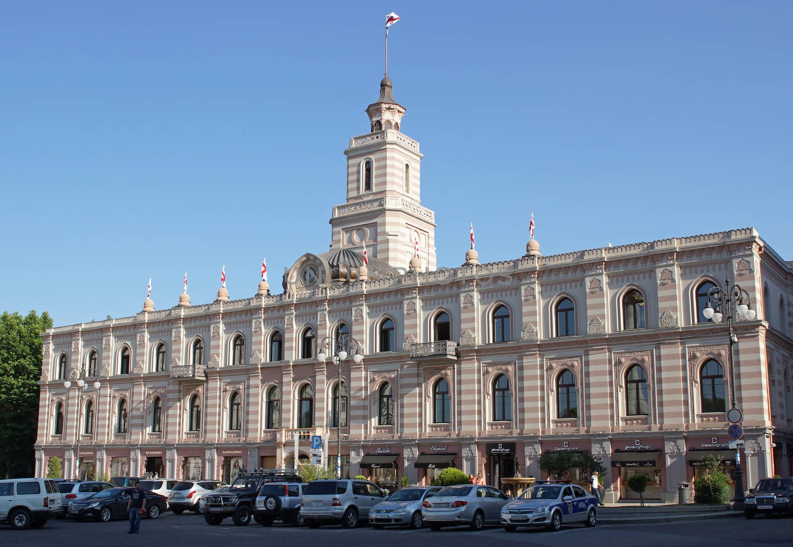 TBILISI, GEORGIA - JULY 11, 2014: Town hall on Liberty Square of Tbilisi on July 11, 2014 in Georgia, East Europe