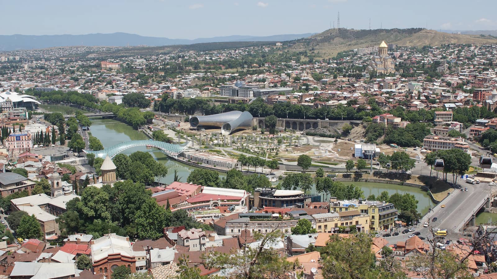 TBILISI, GEORGIA - JUNE 28, 2014: Panorama view over Tbilisi on June 28, 2014 in Georgia, East Europe