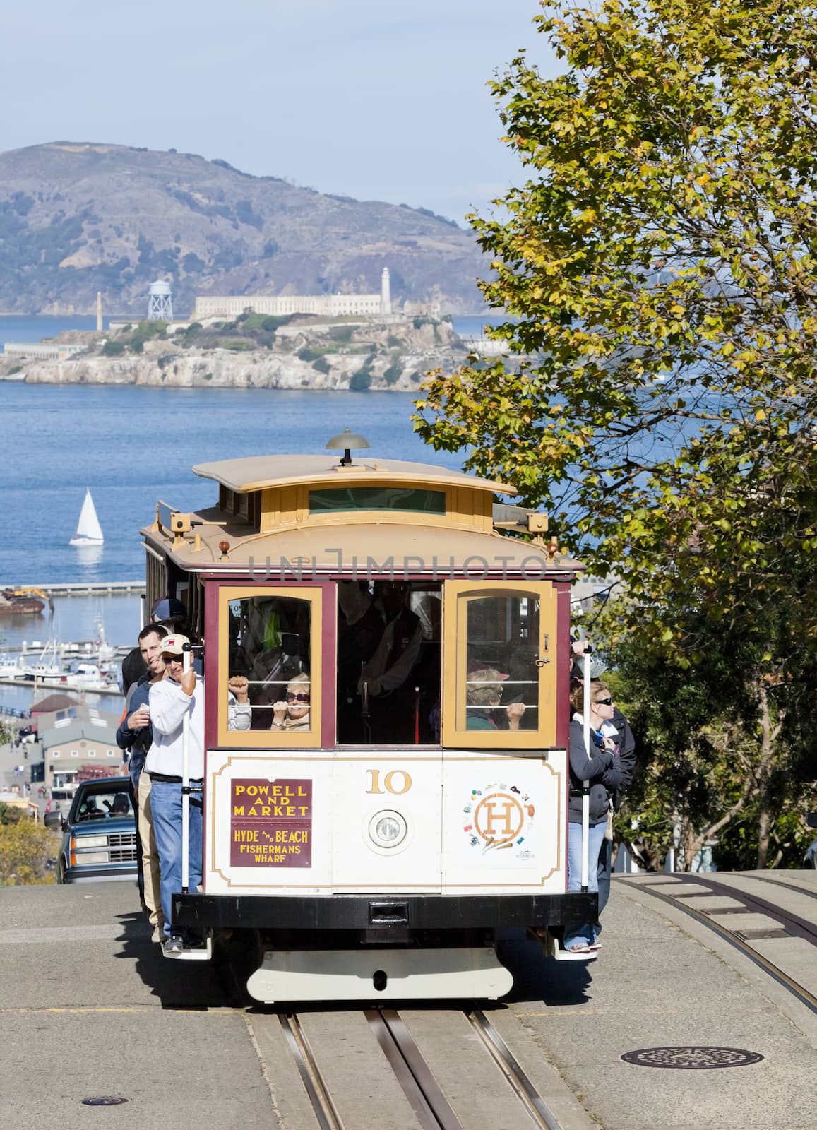 SAN FRANCISCO - NOVEMBER 2nd: The Cable car tram, November 2nd, 2012 in San Francisco, USA. The San Francisco cable car system is world last permanently manually operated cable car system. Lines were established between 1873 and 1890.