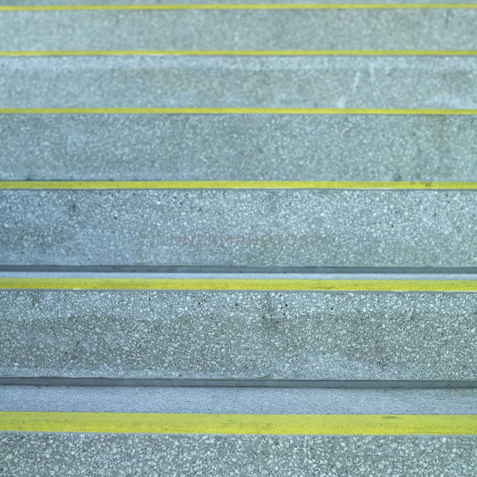 Concrete steps with yellow lines