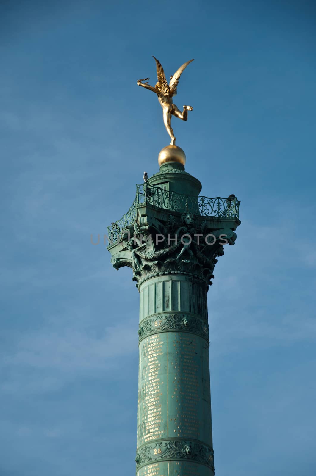 Place of the Bastille in Paris - France